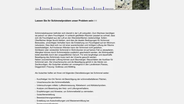 Website Screenshot: Gutachter für Schimmelschäden - Ihr Gutachter für Schimmel in Niederbayern - Date: 2023-06-20 10:37:44