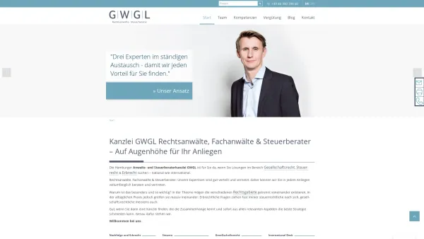 Website Screenshot: GWGL Rechtsanwälte und Steuerberater Kanzlei Hamburg - Rechtsanwälte & Steuerberater Kanzlei GWGL Hamburg - Date: 2023-06-20 10:42:03
