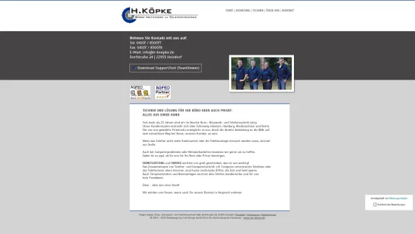 Website Screenshot: Holger Köpke, Büro-, Netzwerk und Telefontechnik - Startseite | H-Köpke - Date: 2023-06-20 10:37:44