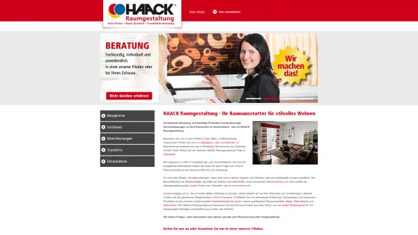 Website Screenshot: HAACK Raumgestaltung Hamburg - Raumausstatter mit 5 Standorten in Norddeutschland - Date: 2023-06-20 10:37:44
