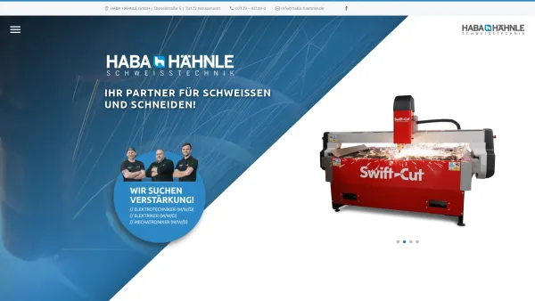 Website Screenshot: HABA Schweißtechnik Produktservice GmbH - Haba Hähnle – Ihr Partner für Schweissen und Schneiden! - Date: 2023-06-20 10:37:44