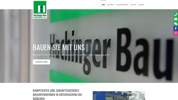 Website Screenshot: Hachinger Bau GmbH - Baufirma in Unterhaching & München | Hachinger Bau GmbH - Date: 2023-06-20 10:42:03