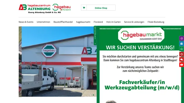 Website Screenshot: Hagebaucentrum Altenburg - hagebaucentrum Altenburg - Die Baustoff Profis... - Date: 2023-06-20 10:37:44