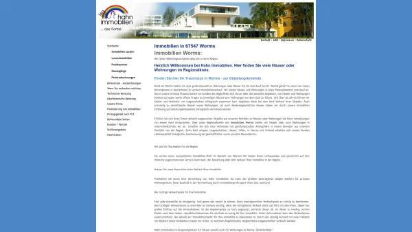 Website Screenshot: Worms Immobilien - Immobilien Worms: Immobilien in Worms bei Hahn Imobilien - Date: 2023-06-20 10:37:44