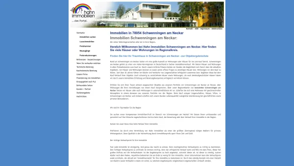 Website Screenshot: Schwenningen Immobilien - Immobilien Schwenningen am Neckar: Immobilien in Schwenningen am Neckar bei Hahn Immobilien - Date: 2023-06-20 10:37:44