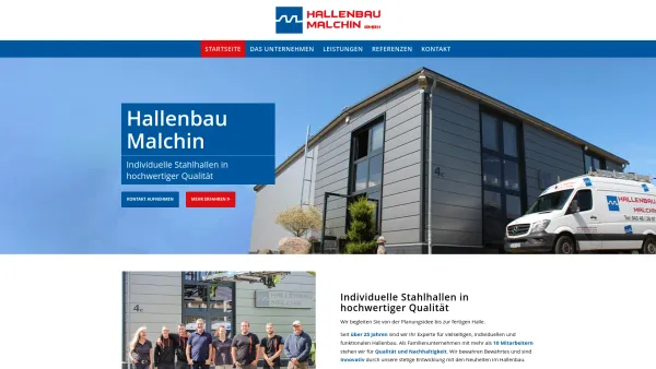 Website Screenshot: Hallenbau Malchin - Startseite - Hallenbau Malchin - Date: 2023-06-20 10:37:44