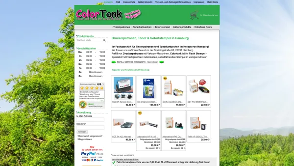 Website Screenshot: COLORTANK Hamburg Tinte und Toner für Ihren Drucker - Druckerpatronen & Toner günstiger bei Colortank kaufen - Date: 2023-06-20 10:37:44