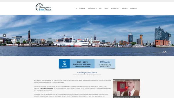 Website Screenshot: Hamburger Stahltresor GmbH - Tresore und Safes kaufen - Hamburger-StahlTresor.de - Date: 2023-06-20 10:37:44
