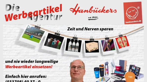 Website Screenshot: Hanbückers Werbung GmbH - Home - Date: 2023-06-20 10:37:47
