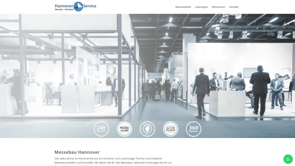 Website Screenshot: HannoverService GmbH - Messebau Hannover - Date: 2023-06-20 10:37:47