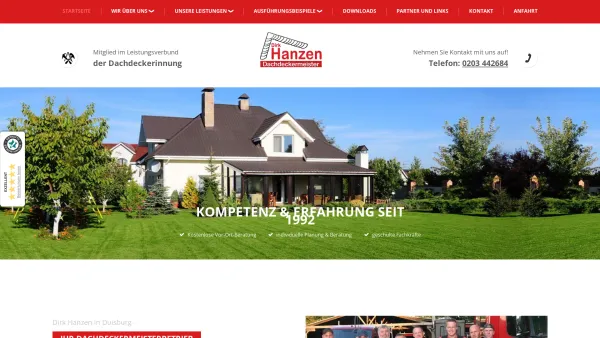 Website Screenshot: Dirk Hanzen Dachdeckerei - Dachdeckermeister für Fassadensanierung und Dachbau aus Duisburg - Date: 2023-06-20 10:37:47