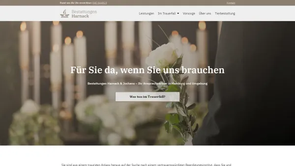 Website Screenshot: Bestattungsinstitute Ewald Harnack e.K. - Bestattungen Harnack – Hamburg und Umgebung - Date: 2023-06-20 10:37:47