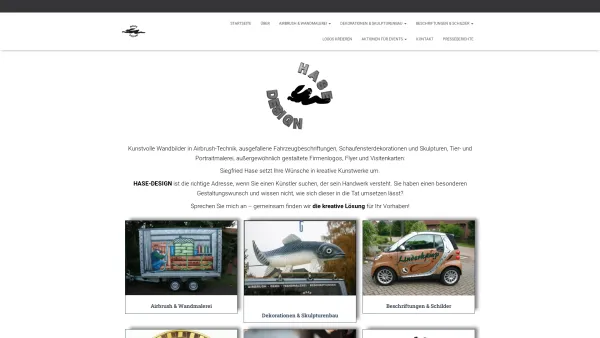 Website Screenshot: Hase-Design - Hase Design - Ihr Ansprechpartner für kreative Kunstwerke - Date: 2023-06-20 10:37:47