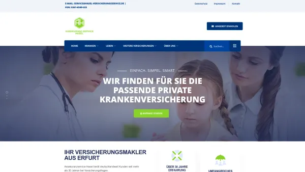 Website Screenshot: Assekuranz  Service Cornelia Hasel & Kollegen - Home - Ihr Versicherungsmakler in Erfurt - Assekuranz-Service Cornelia Hasel & Kollegen - Date: 2023-06-20 10:37:47