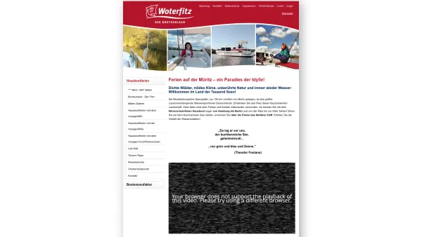 Website Screenshot: Woterfitz Holtkamp+Partner OHG - Hausboote mieten Müritz/Mecklenburg - Alles inklusive! Führerscheinfrei, einfach und günstig - Date: 2023-06-20 10:37:47