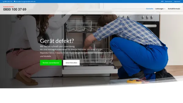 Website Screenshot: Schroeder Haus & Küchentechnik -  Reparatur & Service für alle Marken - T. Schröder Haus- und Küchentechnik | Ihr Reparaturservice - Date: 2023-06-20 10:37:47