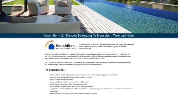 Website Screenshot: Haushüter GAD-altos -  Damit Sie sorglos verreisen  können - Haushüter – 24 Stunden-Betreuung für Menschen, Tiere und Heim! - Date: 2023-06-20 10:37:47