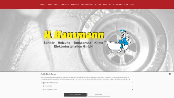 Website Screenshot: H. Hausmann - H. Hausmann Sanitär-Heizung-Tankschutz-Klima-Elektroinstallation GmbH - Date: 2023-06-20 10:37:47