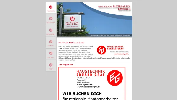 Website Screenshot: Johann Graf GmbH & Co. KG - Haustechnik Eduard Graf - Herzlich Willkommen! - Date: 2023-06-20 10:37:47