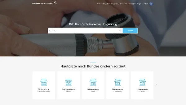 Website Screenshot: Hautarzt-Gesucht.info - 1041 Hautärzte in deiner Nähe | Hautarzt-Gesucht.info - Date: 2023-06-20 10:42:03