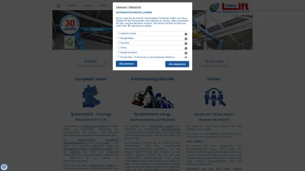 Website Screenshot: ABH Häßler-Lift -  Verkauf · Vermietung · Service von Höhenzugangstechnik - Bundesweite Hebebühnen Vermietung und Verkauf - Häßler Lift - Date: 2023-06-20 10:37:49
