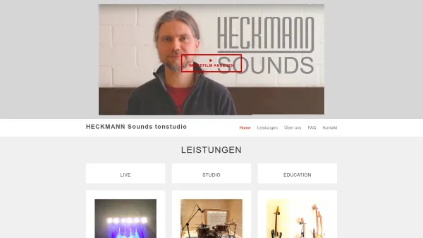 Website Screenshot: HECKMANN Sounds
tonstudio - HECKMANN Sounds tonstudio - Date: 2023-06-20 10:37:49