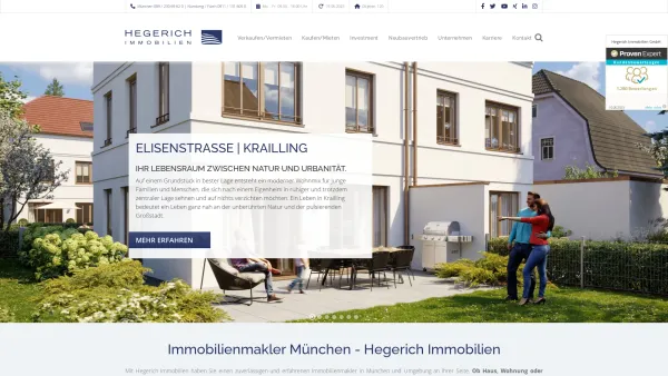 Website Screenshot: Hegerich Immobilien GmbH - Immobilienmakler München - Hegerich Immobilien - Date: 2023-06-20 10:42:03