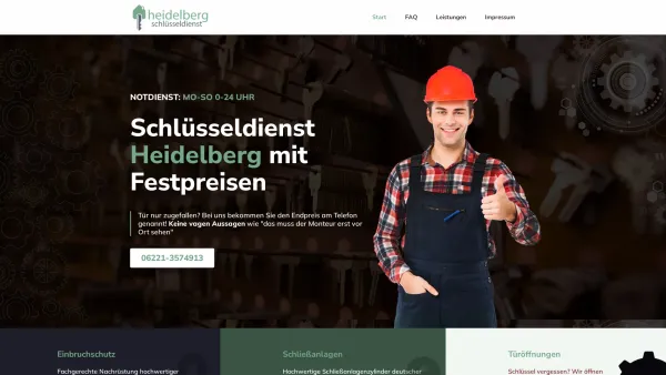 Website Screenshot: Heidelberg Schlüsseldienst - Heidelberg Schlüsseldienst ❷❹ günstiger Festpreis - Date: 2023-06-20 10:42:05