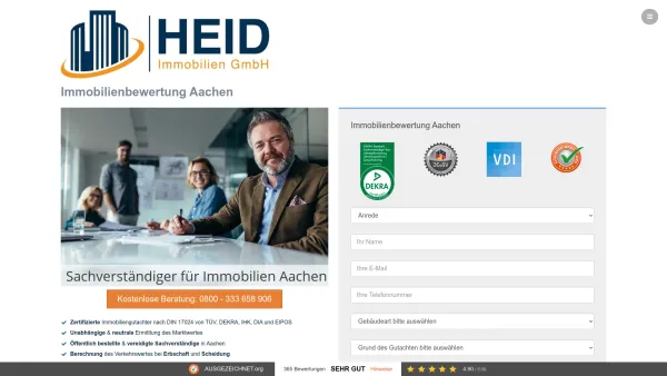 Website Screenshot: Heid Immobilienbewertung Aachen - Immobilienbewertung Aachen - Immobiliengutachter | Heid - Date: 2023-06-20 10:42:03