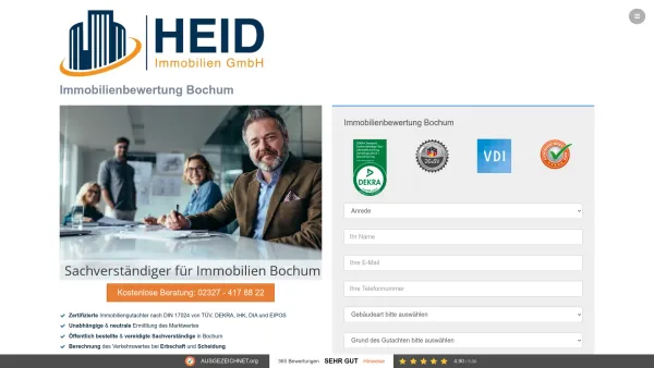 Website Screenshot: Heid Immobilienbewertung Bochum - Immobilienbewertung Bochum - Immobiliengutachter | Heid - Date: 2023-06-20 10:37:49