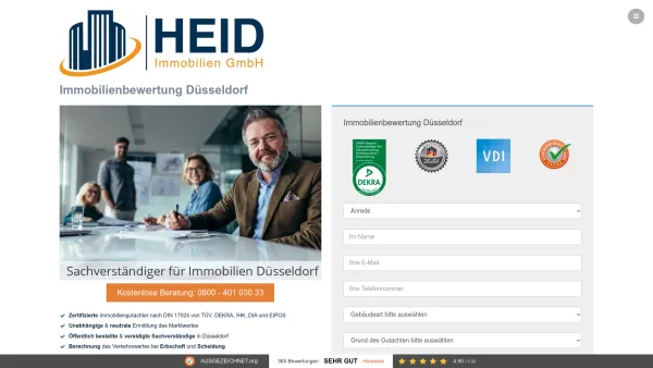Website Screenshot: Heid Immobilienbewertung Düsseldorf - Immobilienbewertung Düsseldorf - Immobiliengutachter | Heid - Date: 2023-06-20 10:42:05