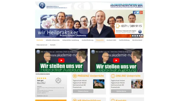 Website Screenshot: Heilpraktikerschule Chemnitz BDN - Heilpraktikerschule Chemnitz | Ausbildung zum Heilpraktiker - Date: 2023-06-20 10:37:50