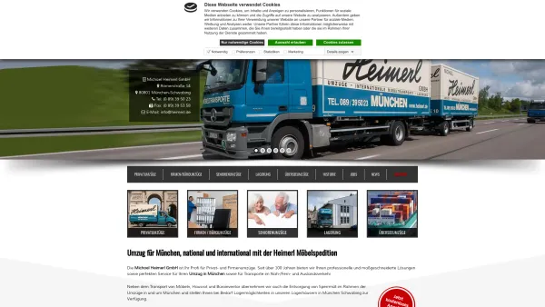 Website Screenshot: Michael Heimerl GmbH - Umzug München mit Umzugsunternehmen Heimerl GmbH - Date: 2023-06-20 10:37:50