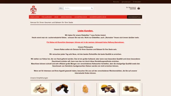 Website Screenshot: Jens Heimlich -  Heimlich's handgemachte Kekse, wie  zu Großmutters Zeiten - Balsam für Ihre Seele und nicht für Ihre Hüfte !!! - Heimlichs Kekse - Heimlichs Kekse - Date: 2023-06-20 10:37:50