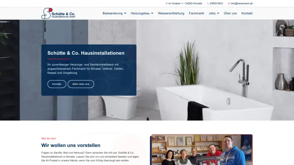 Website Screenshot: Schütte & Co. GmbH - Badsanierung & Heizungsbau vom Fachbetrieb in Ahnatal & Kassel - Date: 2023-06-20 10:37:50