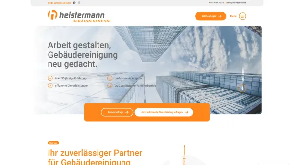 Website Screenshot: HSG Heistermann-Gebäude-Service GmbH - Heistermann - Arbeit gestalten, Gebäudereinigung neu gedacht. - Date: 2023-06-20 10:37:50