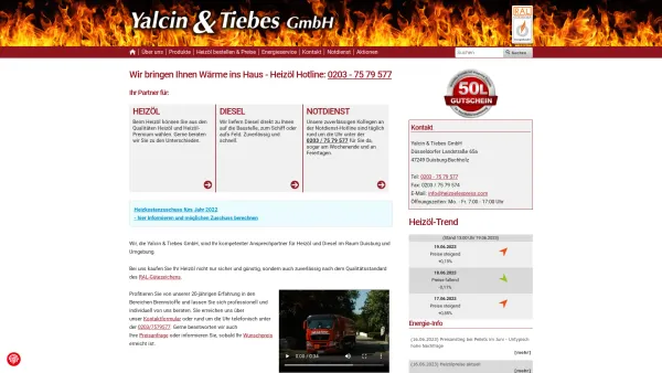 Website Screenshot: Yalcin & Tiebes GbR Heizöl · Fliesen - Yalcin & Tiebes GmbH - Startseite - Date: 2023-06-20 10:37:50