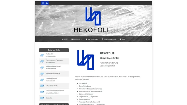 Website Screenshot: HEKOFOLIT Heinz Koch GmbH -  Kunststoffverarbeitung - HEKOFOLIT Heinz Koch GmbH - Date: 2023-06-20 10:37:50