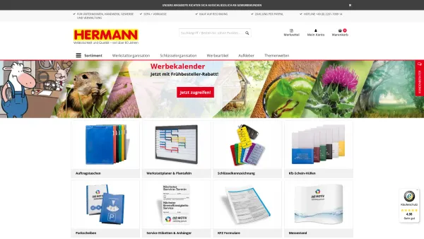 Website Screenshot: HERMANN Fachversand GmbH -  Werbung · Organisation · Marketing - Werkstattbedarf & Werkstattorganisation | HERMANN Fachversand - Date: 2023-06-20 10:37:50