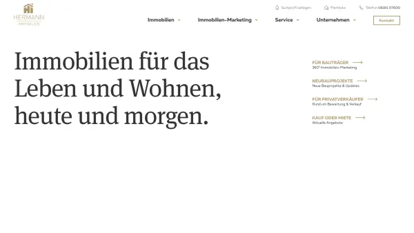 Website Screenshot: Hermann Immobilien GmbH Bad Homburg - Hermann Immobilien | Immobilienmakler & Neubau-Vertrieb - Date: 2023-06-20 10:37:50
