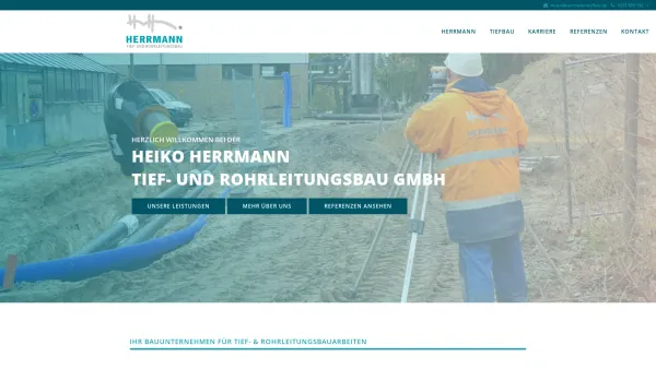 Website Screenshot: Heiko Herrmann · Tief- und Rohrleitungsbau -  Ihr kompetenter Partner - Ihr Bauunternehmen für Potsdam - Herrmann Tief- & Rohrleitungsbau GmbH - Date: 2023-06-20 10:37:50
