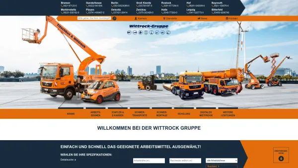 Website Screenshot: Herrmann & Wittrock Berlin GmbH & Co. KG - Autokrane, Arbeitsbühnen, Stapler und mehr | Wittrock-Gruppe - Date: 2023-06-20 10:37:50
