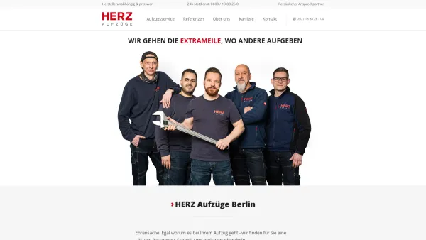 Website Screenshot: HERZ Aufzüge - HERZ Aufzüge Berlin - Date: 2023-06-20 10:42:05