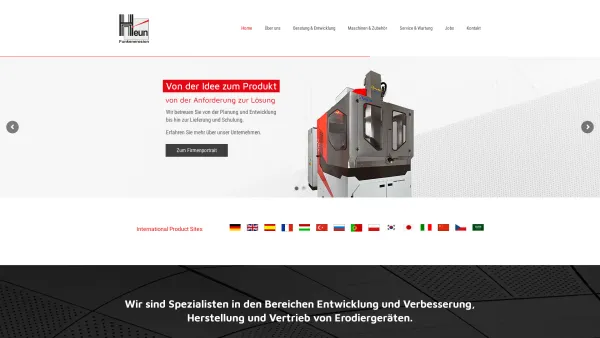 Website Screenshot: Heun GmbH Werkzeugmaschinen & Industriebedarf -  Ihr Berater in Sachen Funkenerosion - Home Funkenerosion - Heun GmbH - Ihr Berater in Sachen Funkenerosion - Date: 2023-06-20 10:37:52