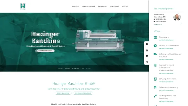 Website Screenshot: Hezinger Maschinen GmbH - Hezinger Maschinen GmbH Startseite - Date: 2023-06-20 10:37:52