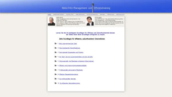 Website Screenshot: HEINZ FRITZ Management und Effizienztraining - Heinz Fritz Management- und Effizienztraining Düsseldorf - Date: 2023-06-20 10:37:52