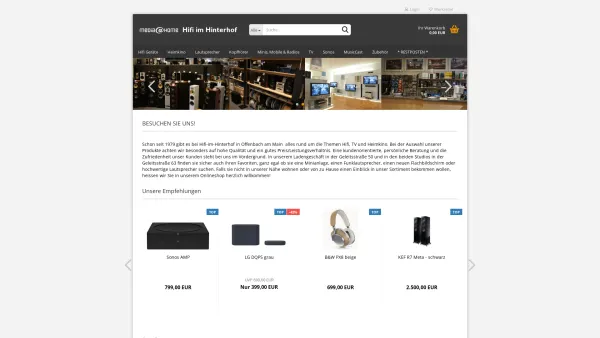 Website Screenshot: HIFI im Hinterhof GmbH -  Fachgeschäft für HIFI, TV und  Heimkino Komponenten - Hifi im Hinterhof - Willkommen in unserem neuen Online-Shop! - Date: 2023-06-20 10:37:52