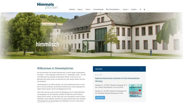 Website Screenshot: Das Exerzitienhaus Himmelspforten - Kloster Würzburg - Exerzitienhaus Himmelspforten - Date: 2023-06-20 10:42:05