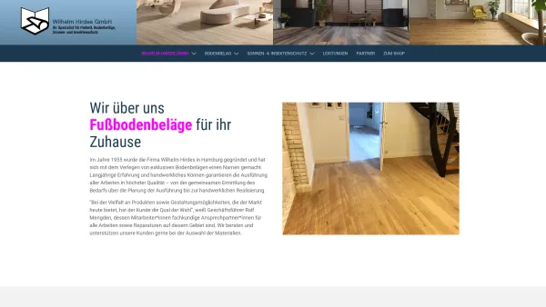 Website Screenshot: Wilhelm Hirdes GmbH Showroom - Parkett, Fußbodenbeläge & Sonnenschutz – Wilhelm Hirdes GmbH - Date: 2023-06-20 10:37:52
