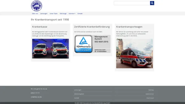 Website Screenshot: HKB Hanseatische Krankenbeförderung GmbH - Krankentransport - HKB Hanseatische Krankenbeförderung GmbH - Date: 2023-06-20 10:37:53